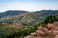 View of Pietrapertosa, historic town in Basilicata, Italy