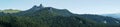 View of Pietrele Doamnei mountain Lady`s stones cliff from the valley. Rarau mountains in Bucovina,  Romania Royalty Free Stock Photo