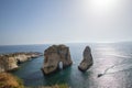 View of Pigeon Rock Raouche Rocks, Corniche Beirut. Beirut. Lebanon Royalty Free Stock Photo