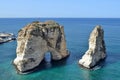 View of Pigeon Rocks, Beirut, Lebanon Royalty Free Stock Photo