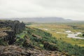 View of the Pigvellir, the landscape where the two tectonic plates join, Pigvellir, Iceland