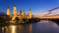 View of the Pilar Cathedral in Zaragoza, Spain Royalty Free Stock Photo