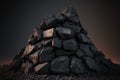 View of a pile of black coal up close. mineral resources Royalty Free Stock Photo