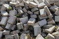 View of a pile of concrete bricks Royalty Free Stock Photo