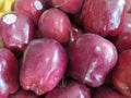 The view of piles red apples Royalty Free Stock Photo