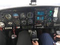 Flying small aircraft VFR- pilot view Royalty Free Stock Photo