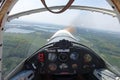 Flying vintage aicraft - pilot view