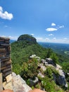 view of pilot mountain knob summer Royalty Free Stock Photo