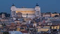 View from the Pincio Landmark day to night timelapse in Rome, Italy on a beautiful warm spring evening Royalty Free Stock Photo