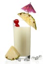 View of pineapple milkshake decorated with slice Royalty Free Stock Photo