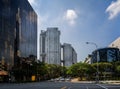 View of the Pinnacle Duxton high rise housing complex, a landmark building, in Cantonment Road, Singapore Royalty Free Stock Photo