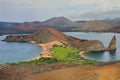 View of Pinnacle Rock on Bartolome island, Galapagos National Pa Royalty Free Stock Photo