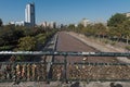 View from the Pio Nono Bridge onto the Mapocho River in Santiago, Chile Royalty Free Stock Photo