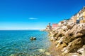 View on the Piran Coast, Gulf of Piran on the Adriatic Sea, Slovenia Royalty Free Stock Photo