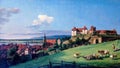 View of Pirna from the Sonnenstein Castle Bellotto Bernardo Royalty Free Stock Photo