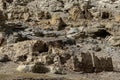 View of Piyang Dongga ruins in Zanda County, Ngari Prefecture, Tibet, China. Royalty Free Stock Photo