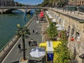 View of the plage on the Seine River from above