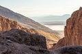 View of the plains from Natural Bridge Trail, Death Valley National Park, CA, USA