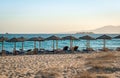 Plaka beach in the afternoon. Naxos, Greece. Royalty Free Stock Photo