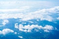 The View from the plane above the cloud and sky Royalty Free Stock Photo