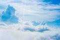 The View from the plane above the cloud and sky Royalty Free Stock Photo