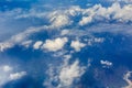 The View from the plane above the cloud and sky Royalty Free Stock Photo