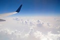 The view from the plane of the cloud vertical formation Royalty Free Stock Photo