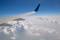 The view from the plane of the cloud vertical formation Royalty Free Stock Photo