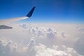 The view from the plane of the cloud vertical formation Royalty Free Stock Photo