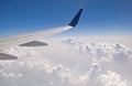 The view from the plane of the cloud vertical formation Royalty Free Stock Photo