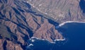View from the plane at La Gomera Royalty Free Stock Photo