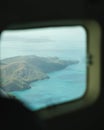 View from plane window into paradise island Royalty Free Stock Photo
