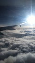 View from plane window. Sky view from plane window. Royalty Free Stock Photo
