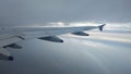 View from plane window. Sky view from plane window. Royalty Free Stock Photo