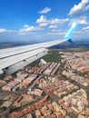 View from plane window to Rome, Italy Royalty Free Stock Photo