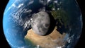 View of the planet Earth with moon from space. 3D rendering elements of this image furnished by NASA Royalty Free Stock Photo