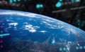 View of planet Earth from a space station window during a sunrise 3D rendering elements of this image furnished by NASA Royalty Free Stock Photo