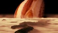 A view of planet Jupiter as seen from one of its moons Royalty Free Stock Photo