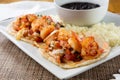 Diablo Shrimp Tacos plate Royalty Free Stock Photo