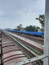 View of Platform No. 1 of Railway station, Dimapur, Nagaland, India.