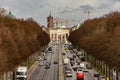 View from the platform of the Victory Column towards Brandenburg Gate, Berlin Royalty Free Stock Photo