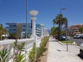 View of Playa de Las Americas beside Mare Nostrum Resort hotel. Royalty Free Stock Photo