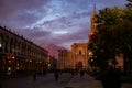 The view of Plaza de Armas, historical center of Arequipa with the Cathedral