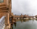 The Plaza de Espana in the Parque de Maria Luisa in Seville in Andalusia