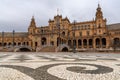 The Plaza de Espana in the Parque de Maria Luisa in Seville in Andalusia