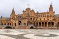 The Plaza de Espana in the Parque de Maria Luisa in Seville in Andalusia