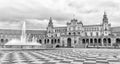 The Plaza de Espana in the Parque de Maria Luisa in Seville in Andalusia