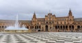 The Plaza de Espana in the Parque de Maria Luisa in Seville in Andalusia