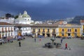View of a plaza in downtown Quito