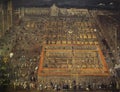 View of the Plaza Mayor of Mexico city 1695, painted by Cristobal de Villapando Royalty Free Stock Photo